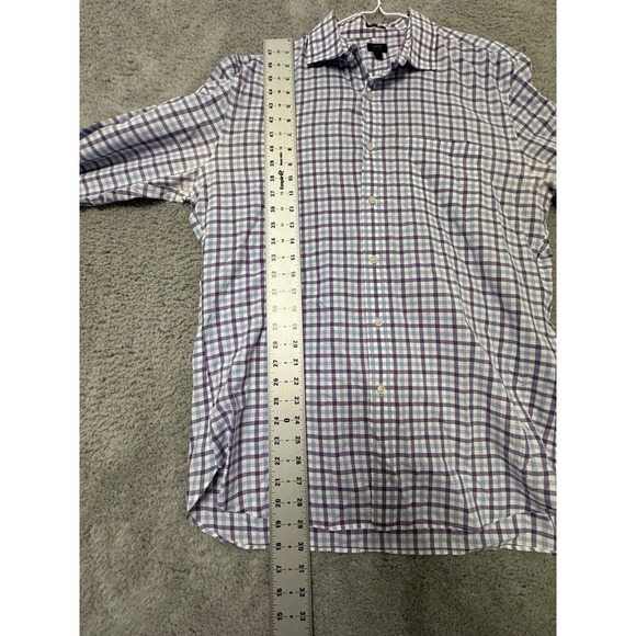 J. Crew Shirt Men's L Plaid‎ Button Down Long Sleeve Crosby 120's 2-ply Cotton - Picture 6 of 9